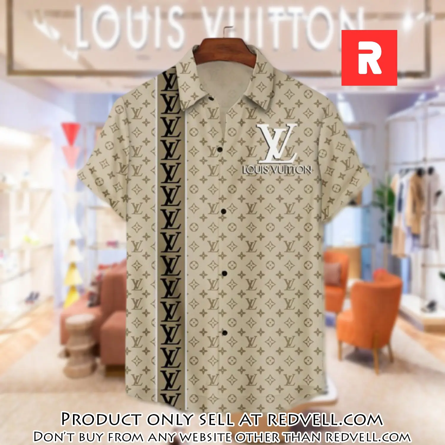 Lv louis vuitton luxury hawaiian shirt & short set lhs1191 rv4131418